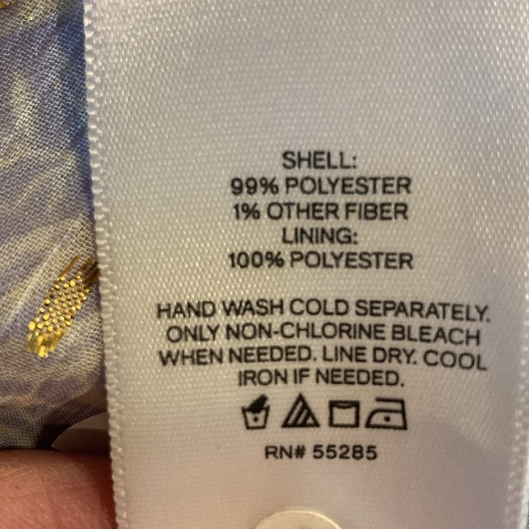 NWT Medium Express Lavender, White, and Gold Off-Shoulder Ruffle Romper (ABBA) - Picture 12 of 14